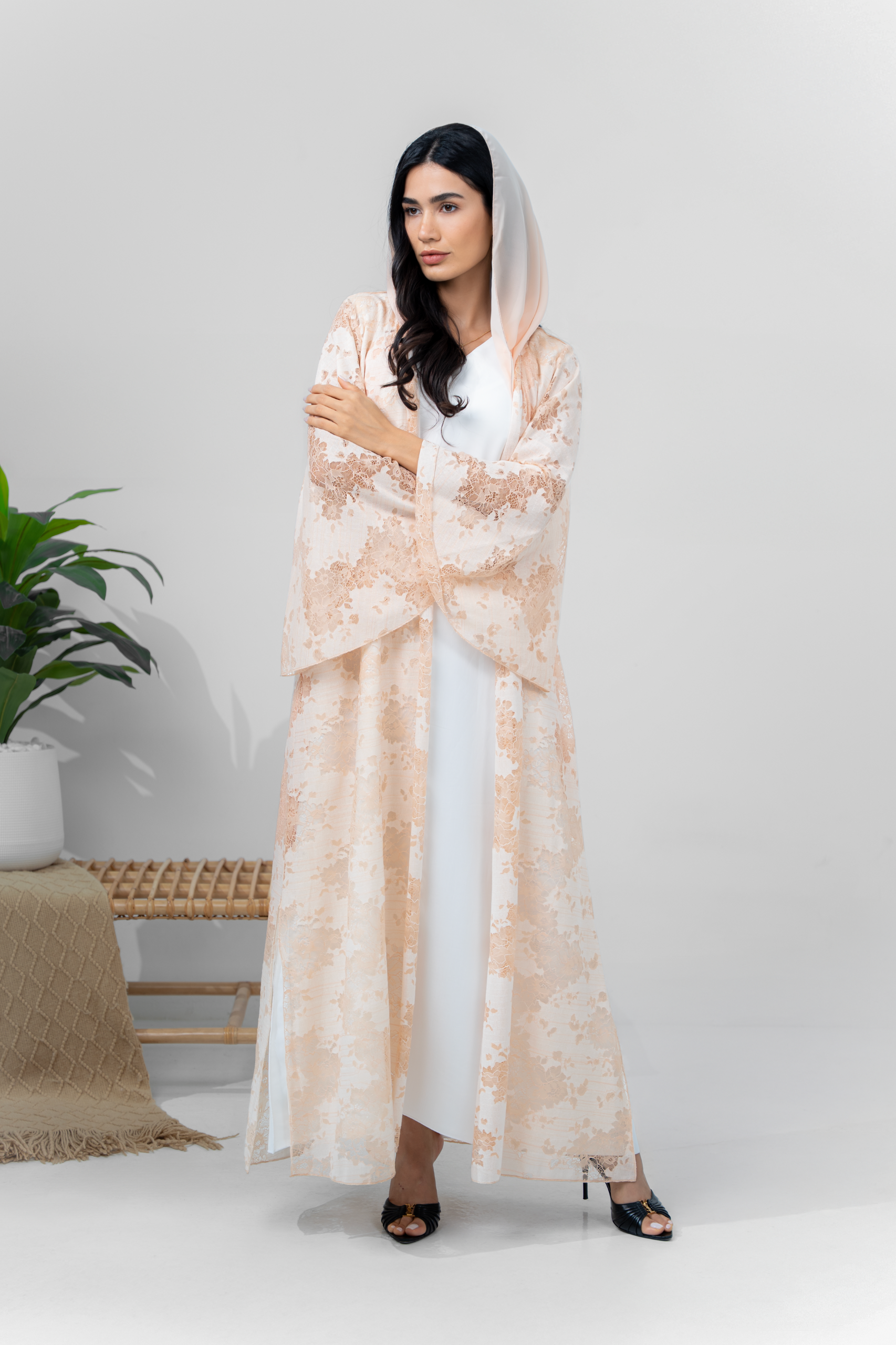 Sunset lace abaya