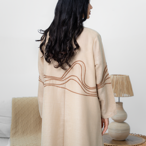 Linen wave abaya