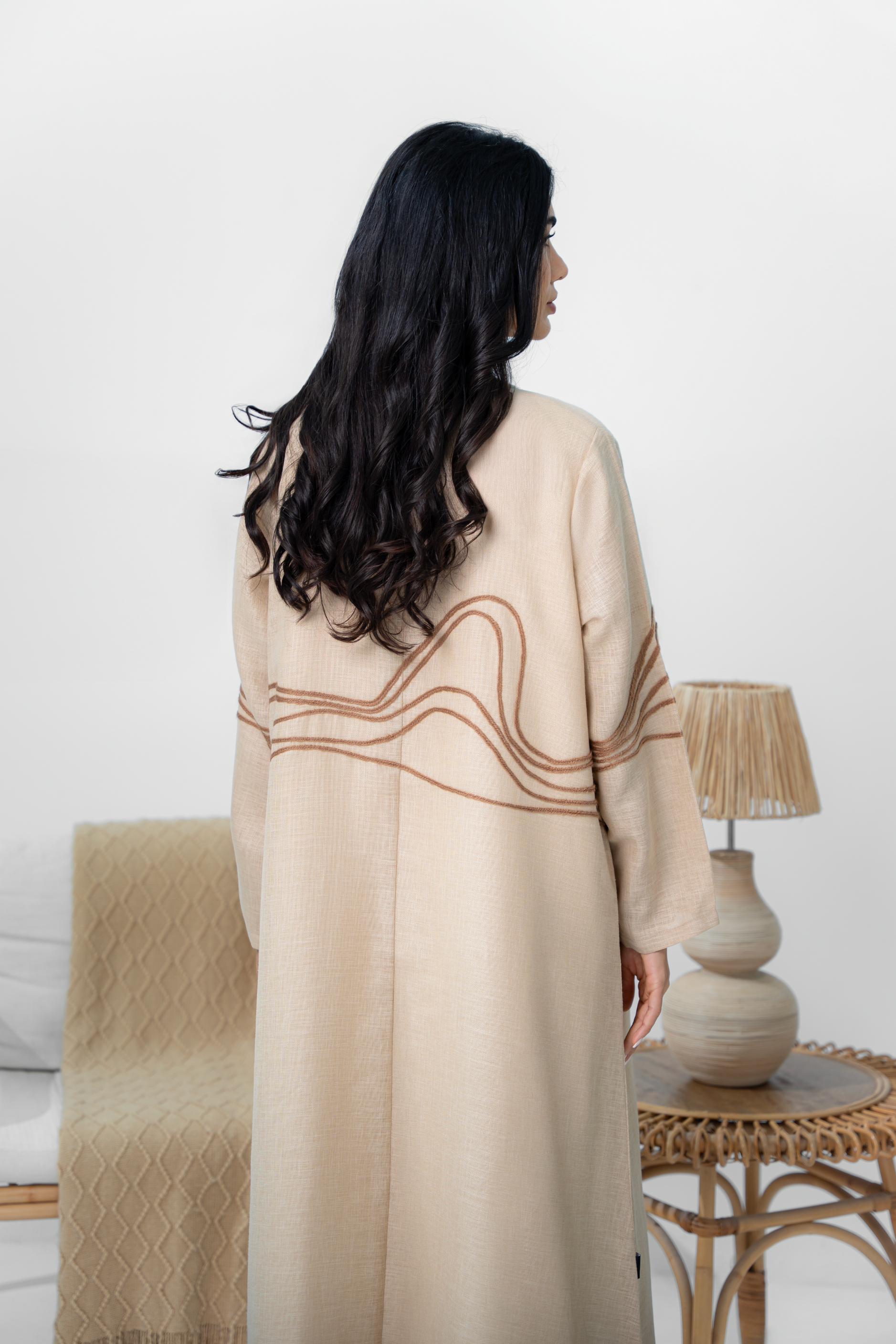 Linen wave abaya