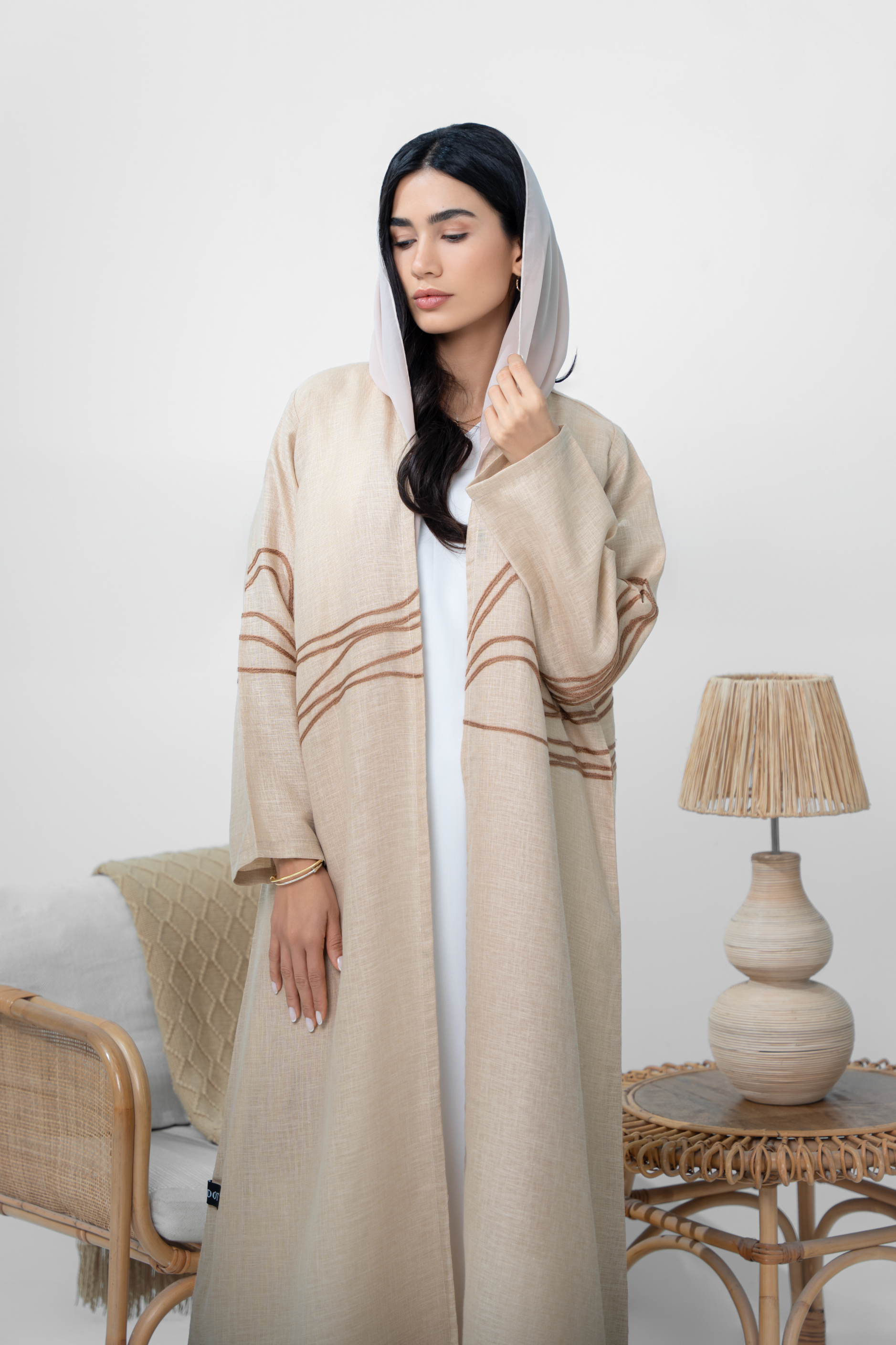 Linen wave abaya