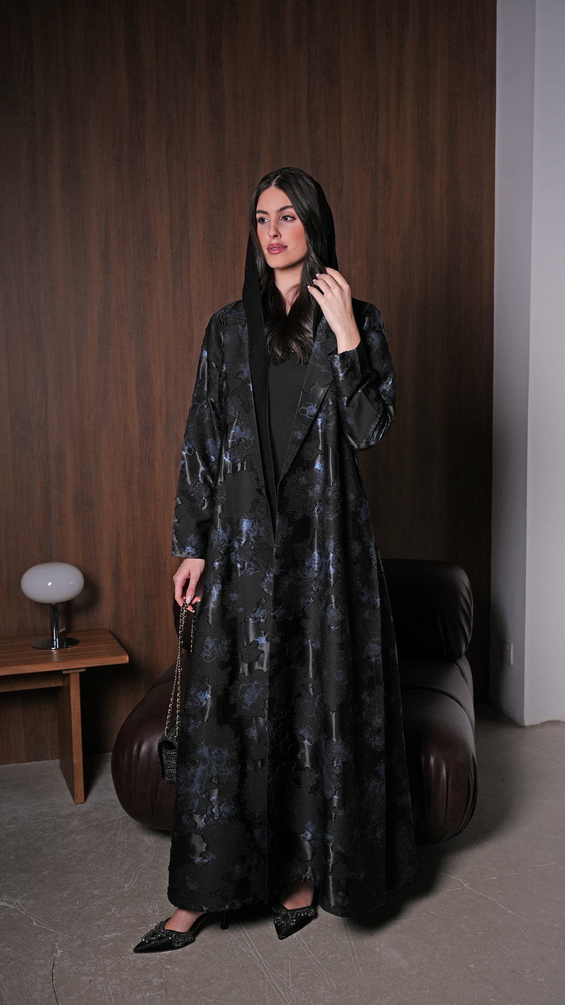 Fleur abaya in blue color